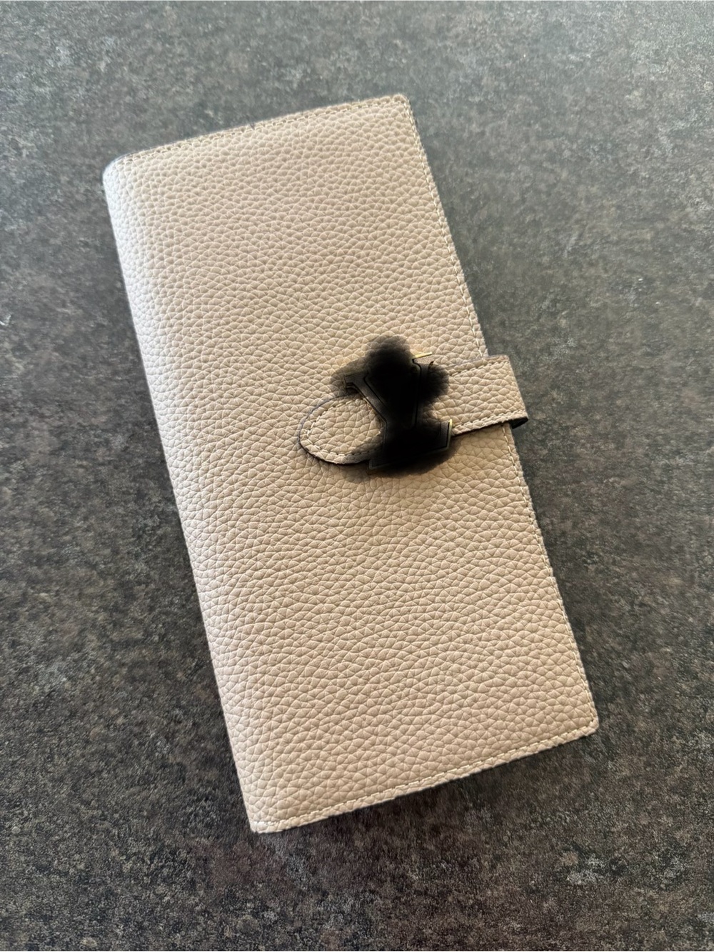 NWT! Textured Taupe Leather Long Wallet